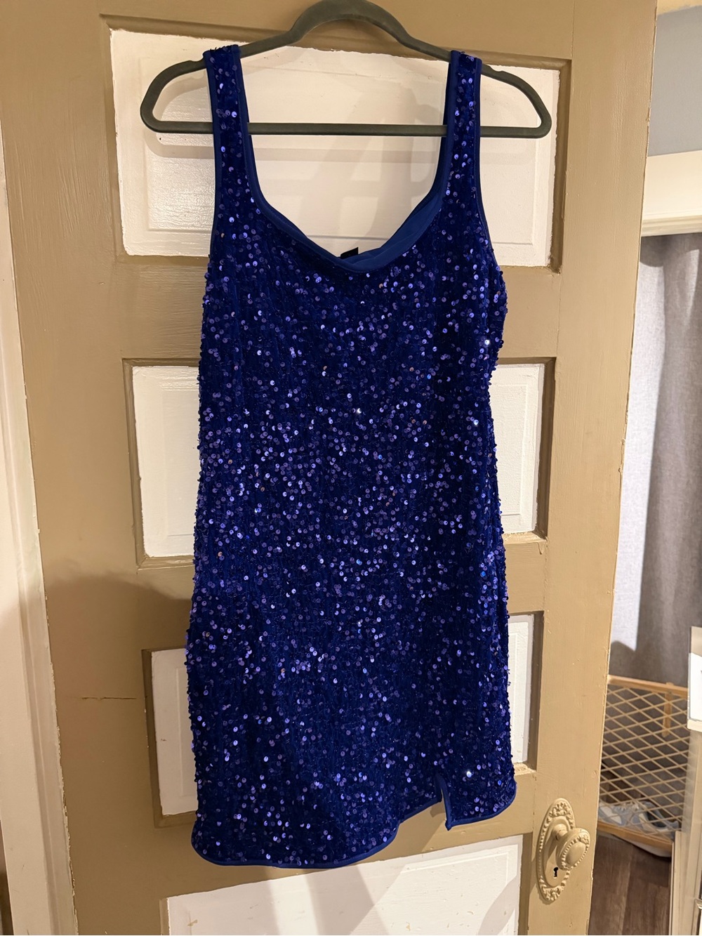 SHEIN Navy Sequin Tank Top